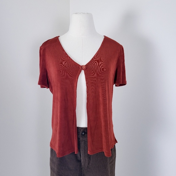 Vintage Rust Button-Front Top - Picture 3 of 10